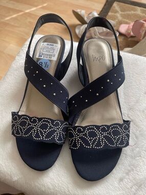 Navy one inch heels
